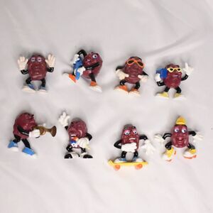 1988 '87 The California Raisins Hardee's Series  Set of 8 Vintage Raisin Figures